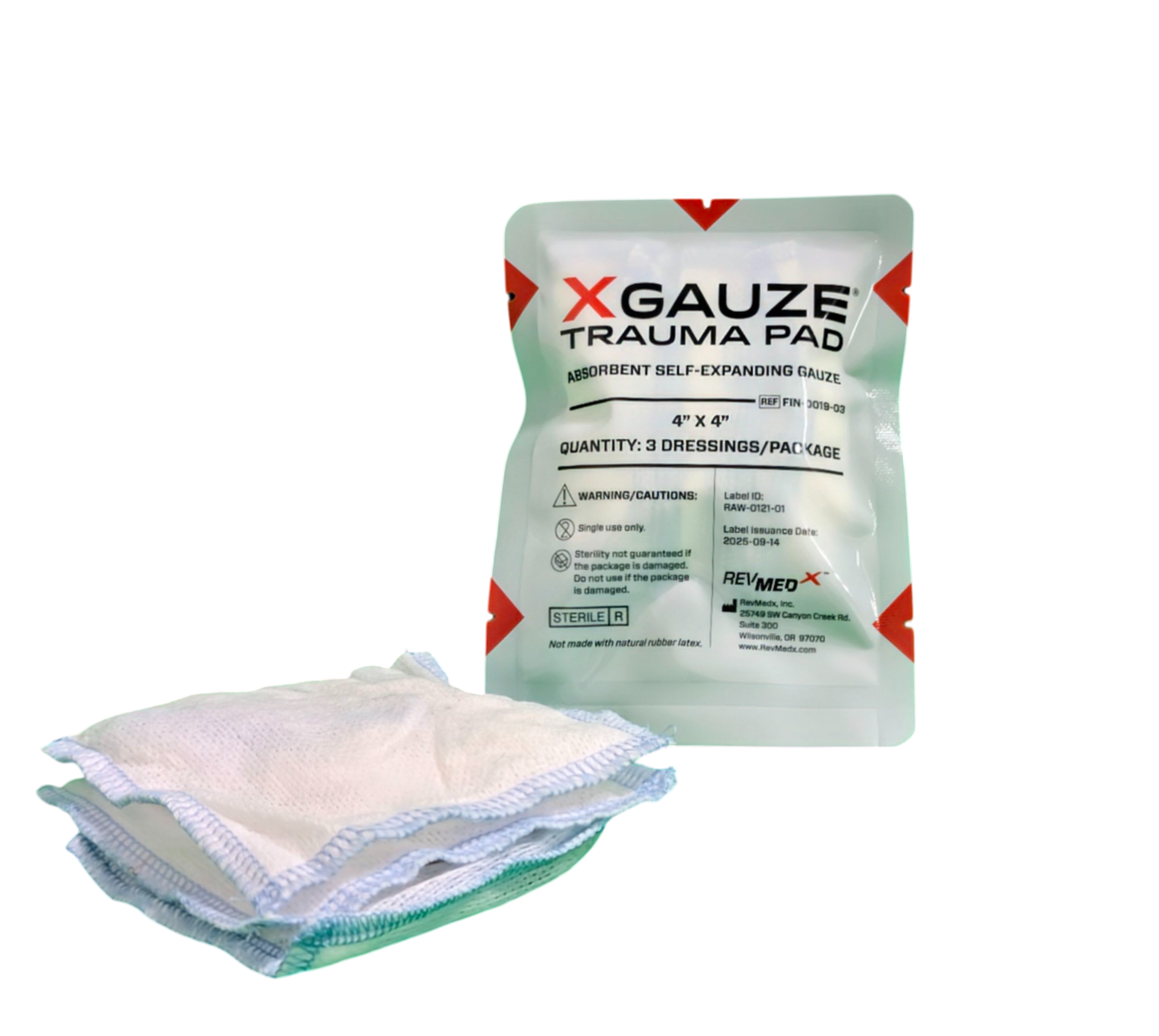 XGAUZE Trauma Pad, OTC Hemostatic Dressing – RevMedX