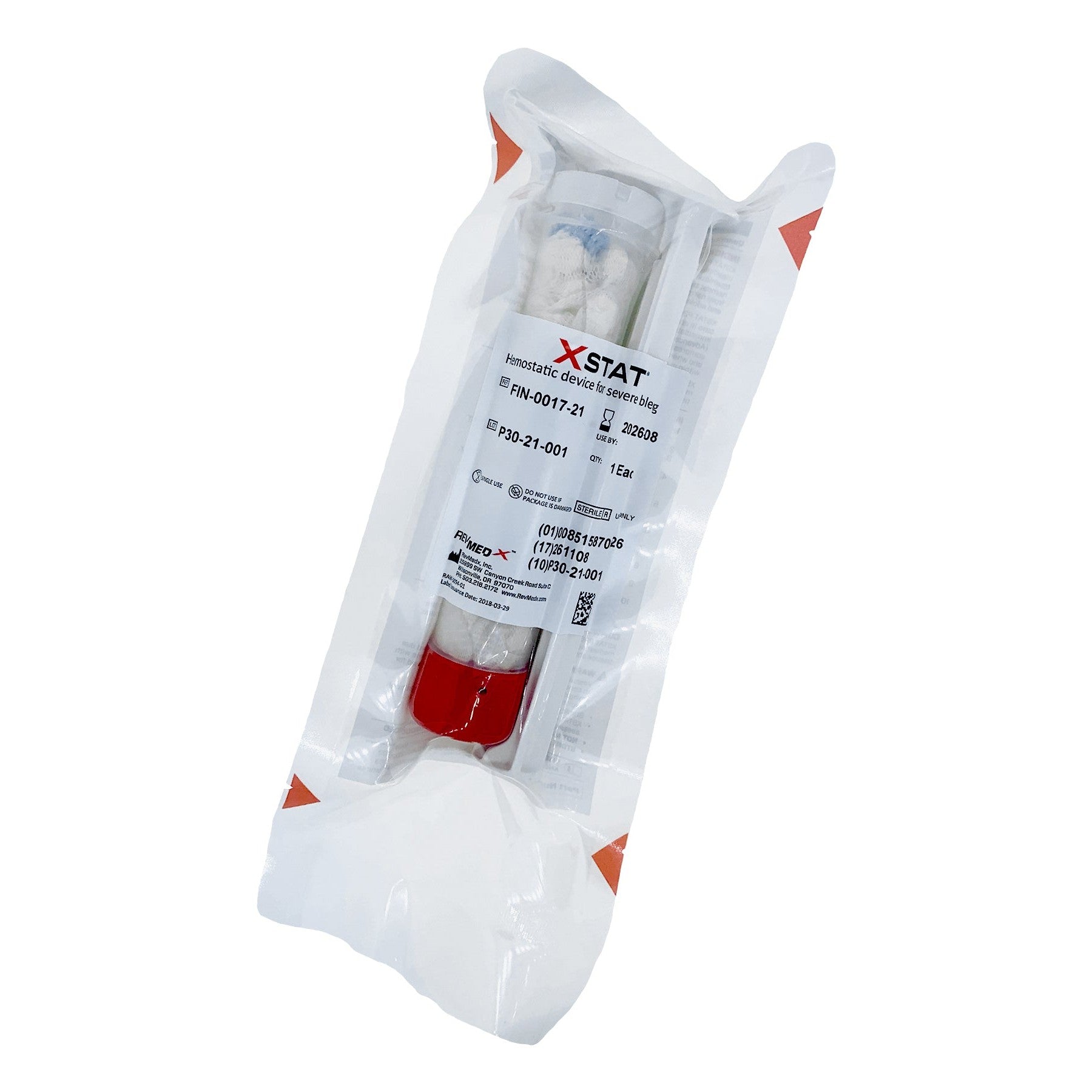 XSTAT P30 packaging single pack for professional medical use