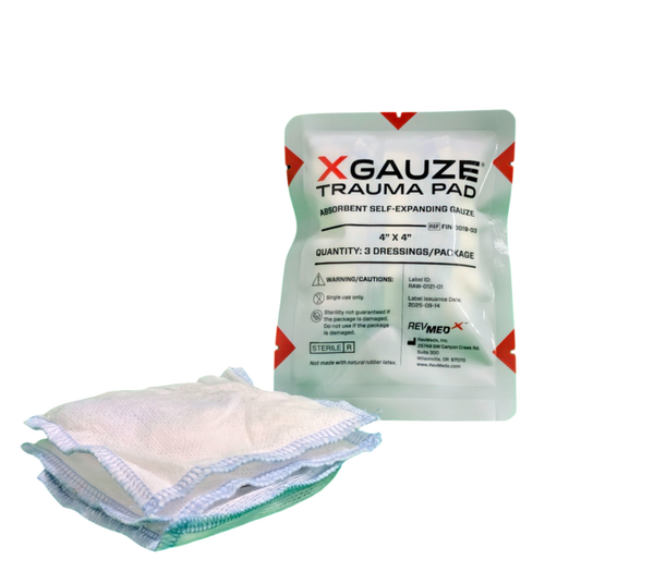 XGAUZE Trauma Pad, OTC Hemostatic Dressing – RevMedX